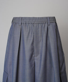 4 Colors Chambray Washable Wool Prime-Wide Cargo Pants