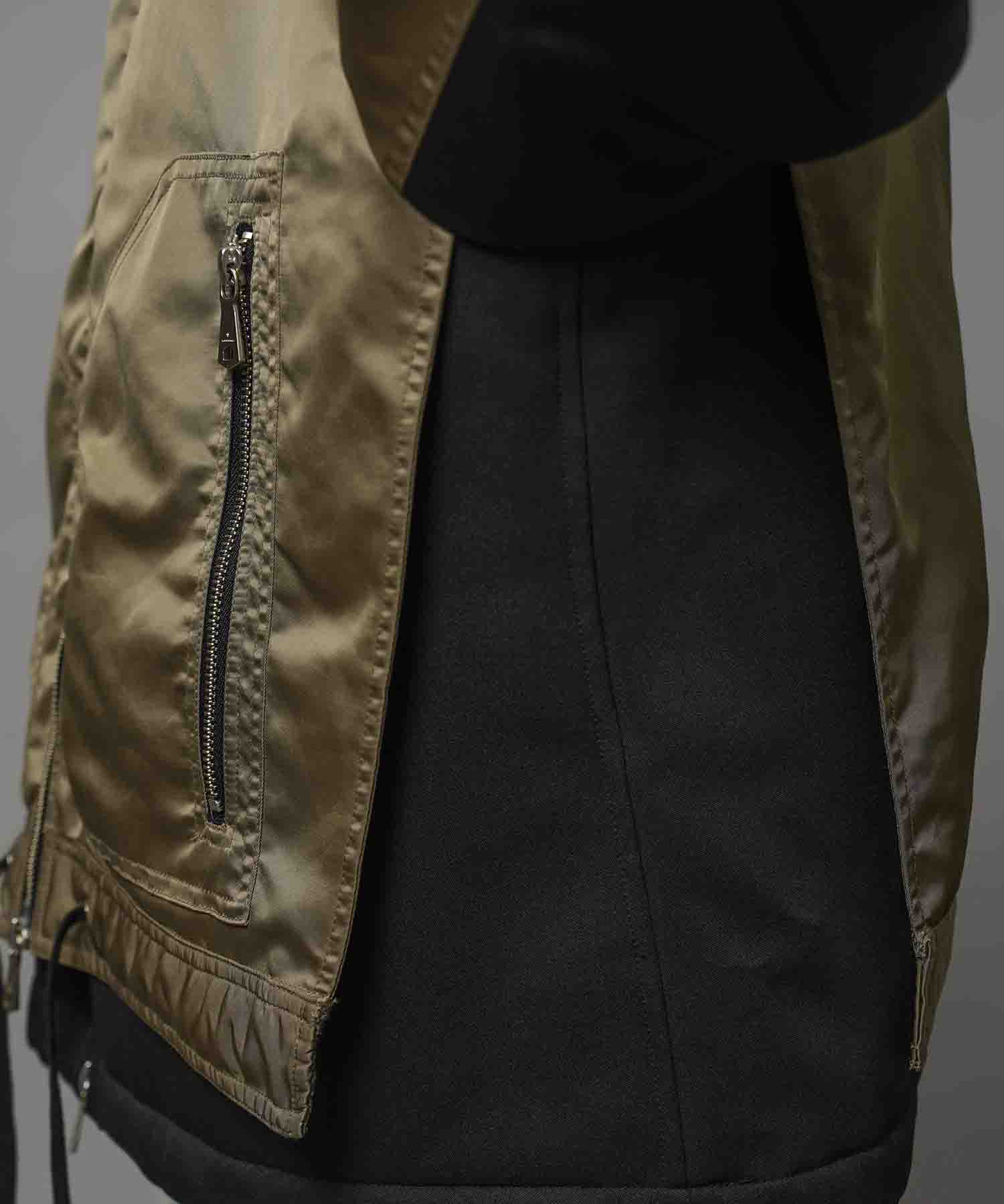 Different Material Docking Prime-Over Military Blouson