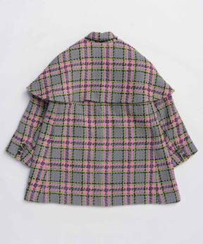 [25WINTER PRE-ORDER] Color Check 2Way Cape Coat