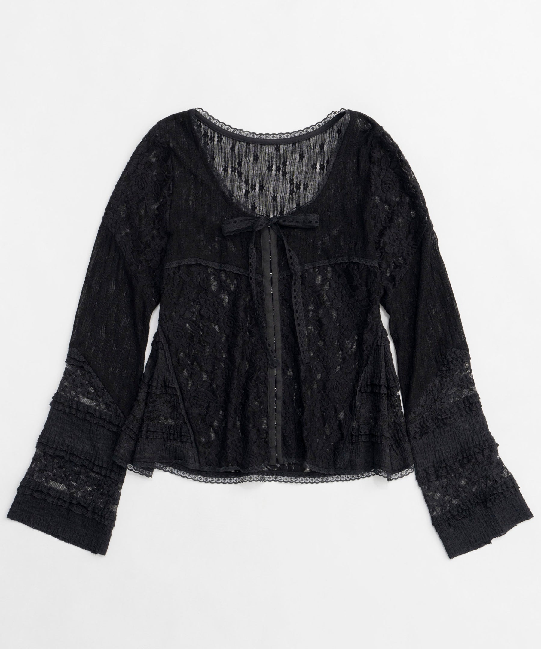 【25SPRING PRE-ORDER】Lace Fabric Docking Cardigan