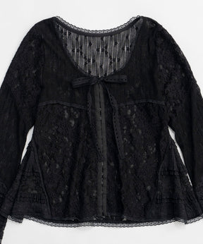 【25SPRING PRE-ORDER】Lace Fabric Docking Cardigan