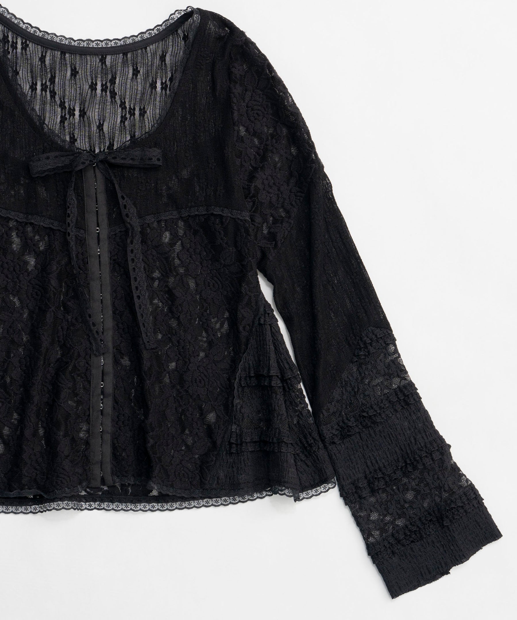 【25SPRING PRE-ORDER】Lace Fabric Docking Cardigan