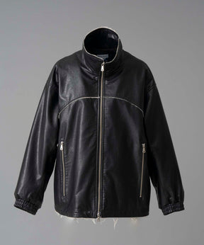 [24AW Pre-Order] Artificial Leather Prime-Over Zip-Up Blouson