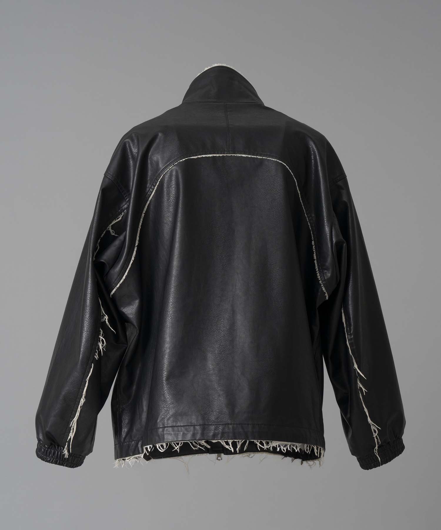 [24AW Pre-Order] Artificial Leather Prime-Over Zip-Up Blouson