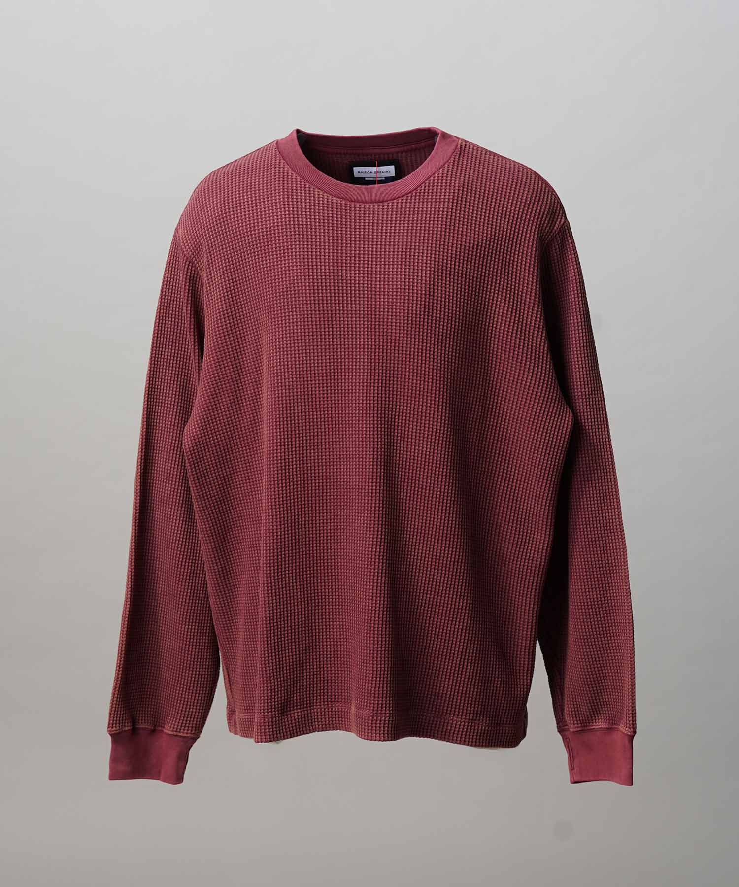 Prime-Over Crew Neck Long Sleeve Waffle T-Shirt