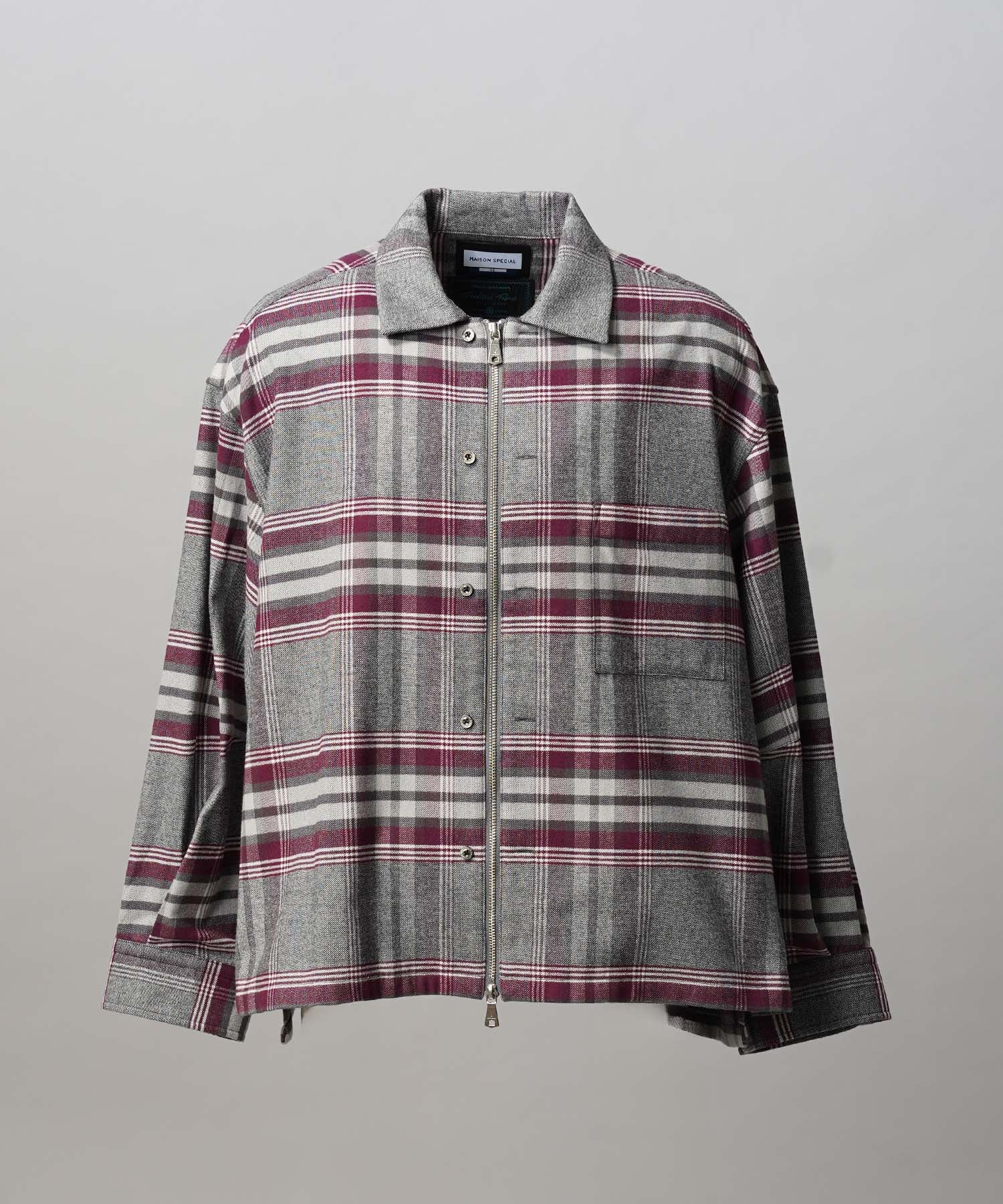 メゾンスペシャル　Prime-Over 2way Zip Shirts Italian Dead Stock Fabric】Prime-Over 2way Zip Shirts
