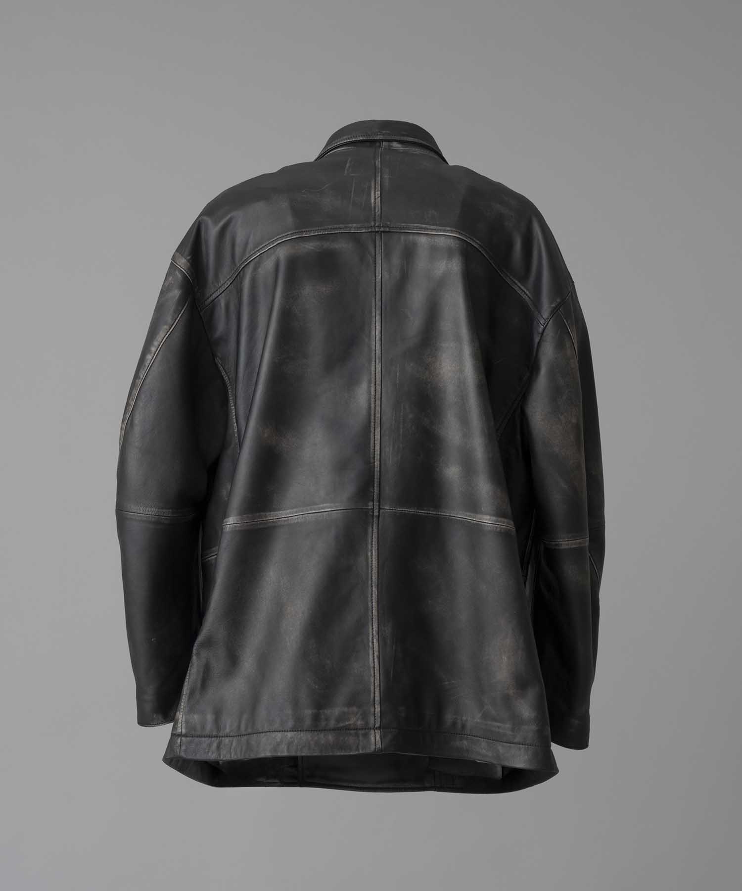 [24AW Pre-Order] Sheep Leather Prime-Over Pea Coat