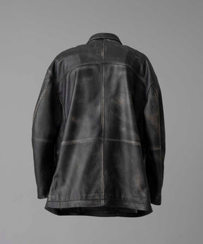 [24AW Pre-Order] Sheep Leather Prime-Over Pea Coat