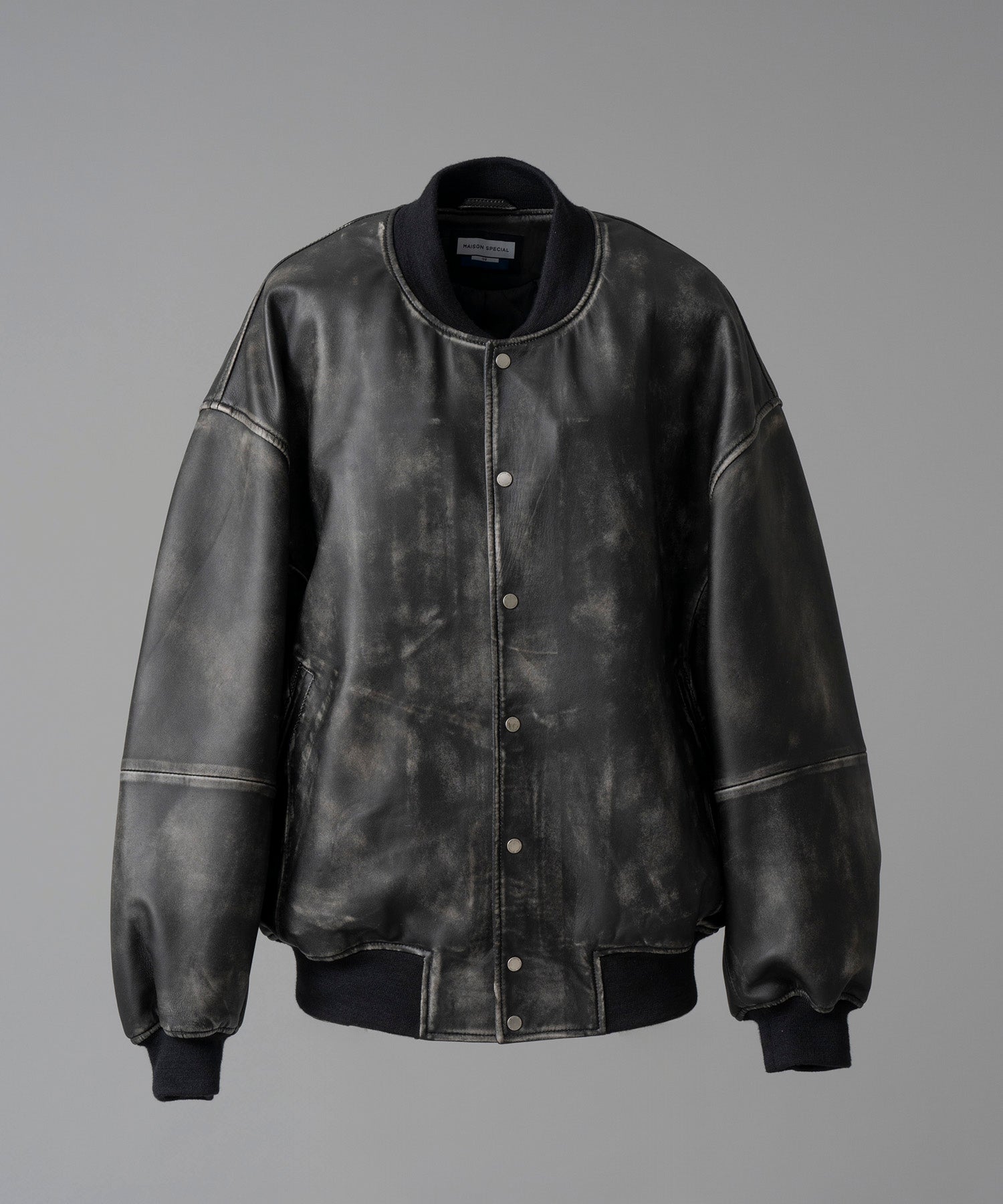 [24AW Pre-Order] Sheep Leather Prime-Over Stadium Jacket