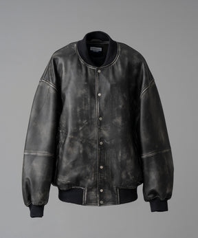 【24AW PRE-ORDER】Sheep Leather Prime-Over Stadium Jacket