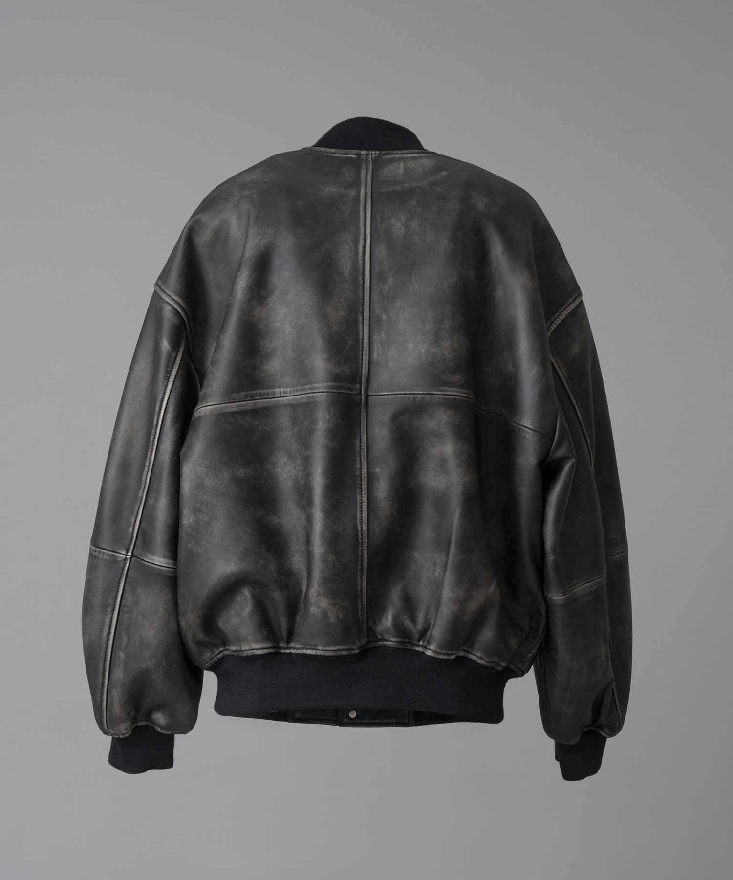 [24AW Pre-Order] Sheep Leather Prime-Over Stadium Jacket