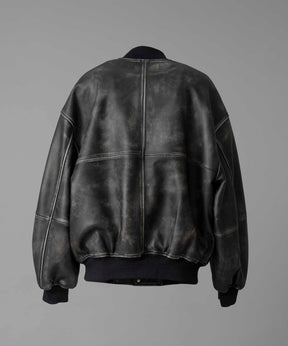 【24AW PRE-ORDER】Sheep Leather Prime-Over Stadium Jacket