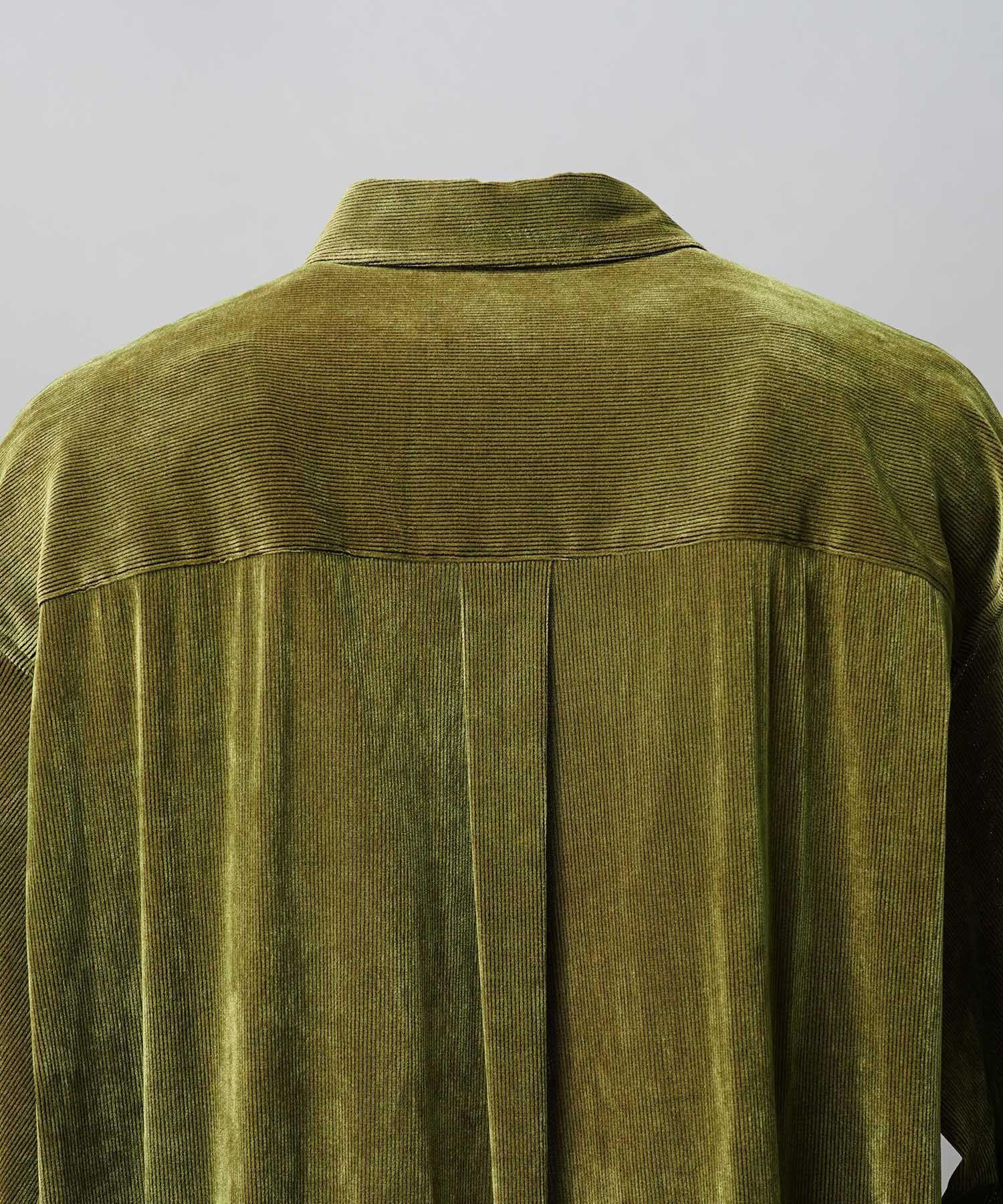 프라임 오버 플록 프린트 일반 칼라 셔츠 코트