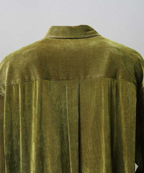 프라임 오버 플록 프린트 일반 칼라 셔츠 코트