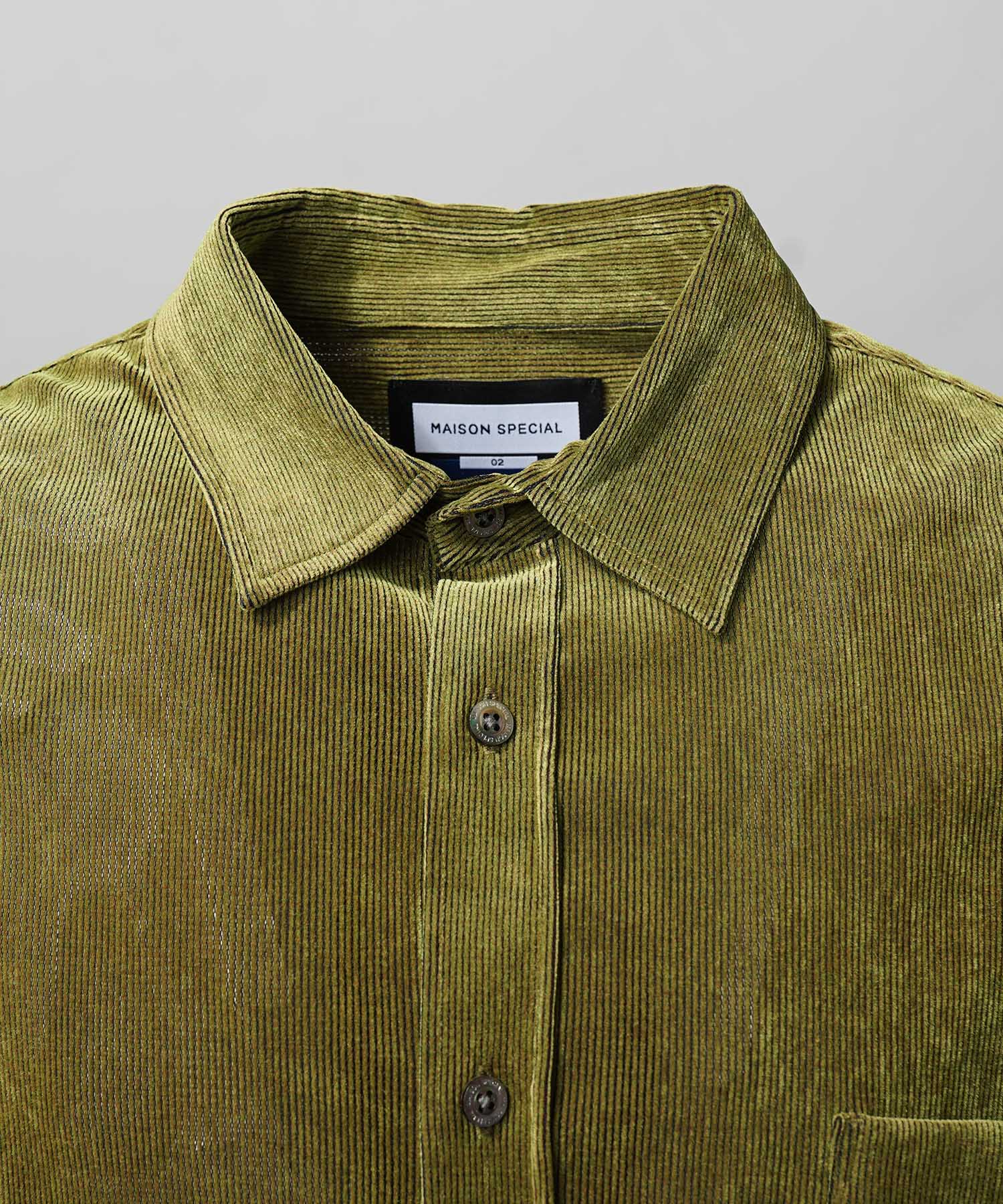 프라임 오버 플록 프린트 일반 칼라 셔츠 코트