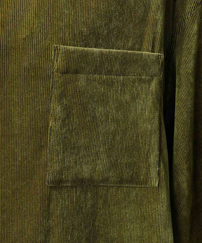 프라임 오버 플록 프린트 일반 칼라 셔츠 코트