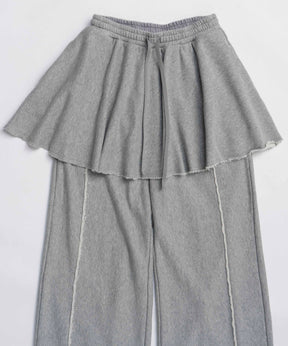 [25WINTER PRE-ORDER] Flared Skirt Layered Sweatpants
