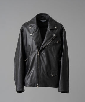 [24AW Pre-Order] Sheep Leather Prime-Over Double Rider Jacket