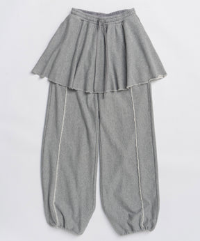[25WINTER PRE-ORDER] Flared Skirt Layered Sweatpants