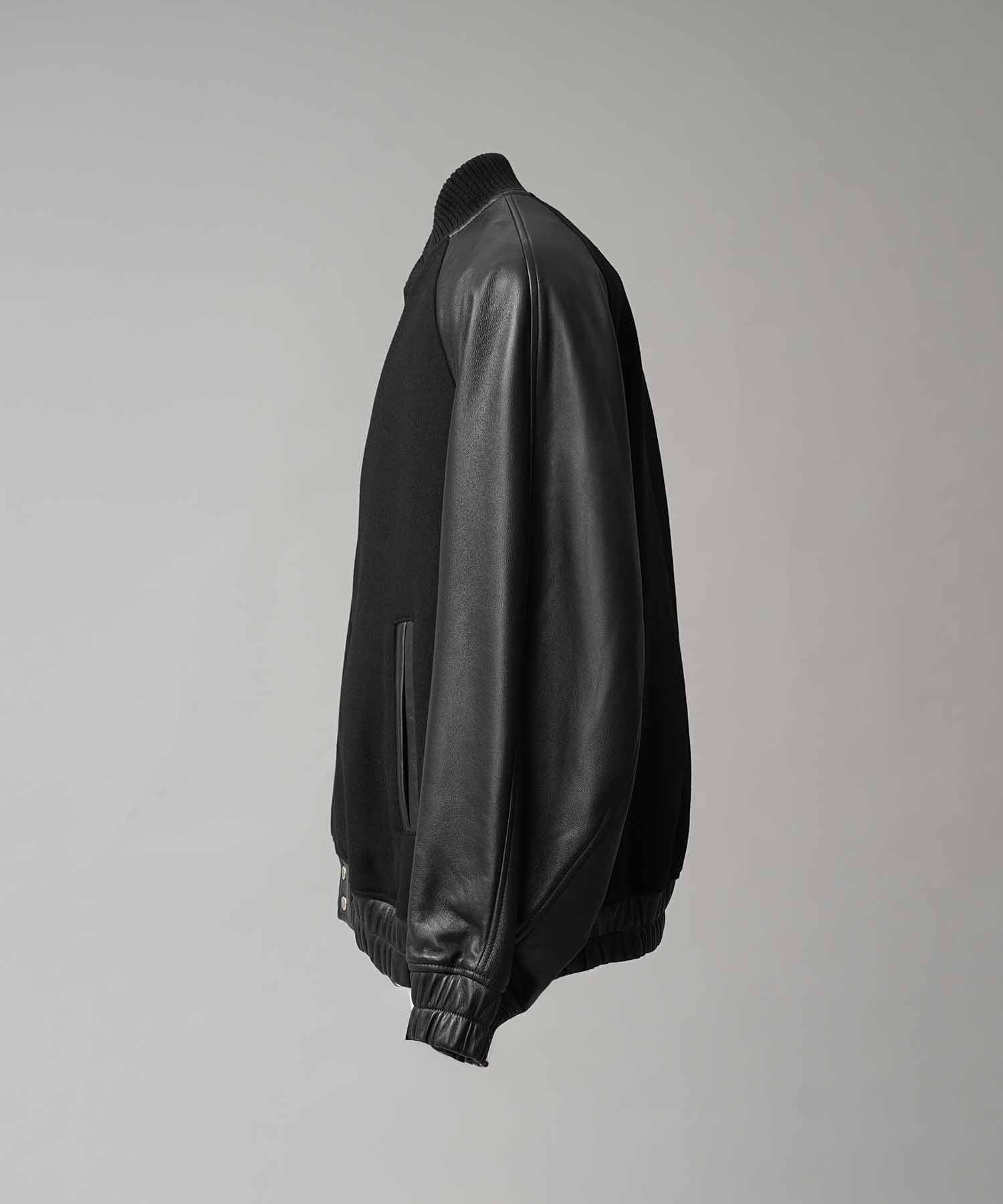 PRE-ORDER】Sheep Leather Melton Combination Stadium Jacket