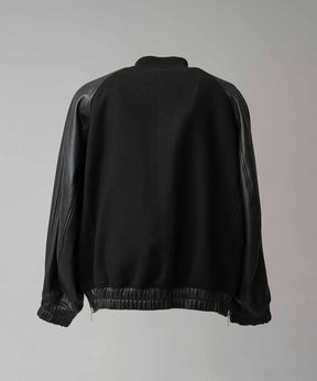 [25AW 사전 주문] 양 가죽 멜튼 콤비네이션 스타디움 재킷