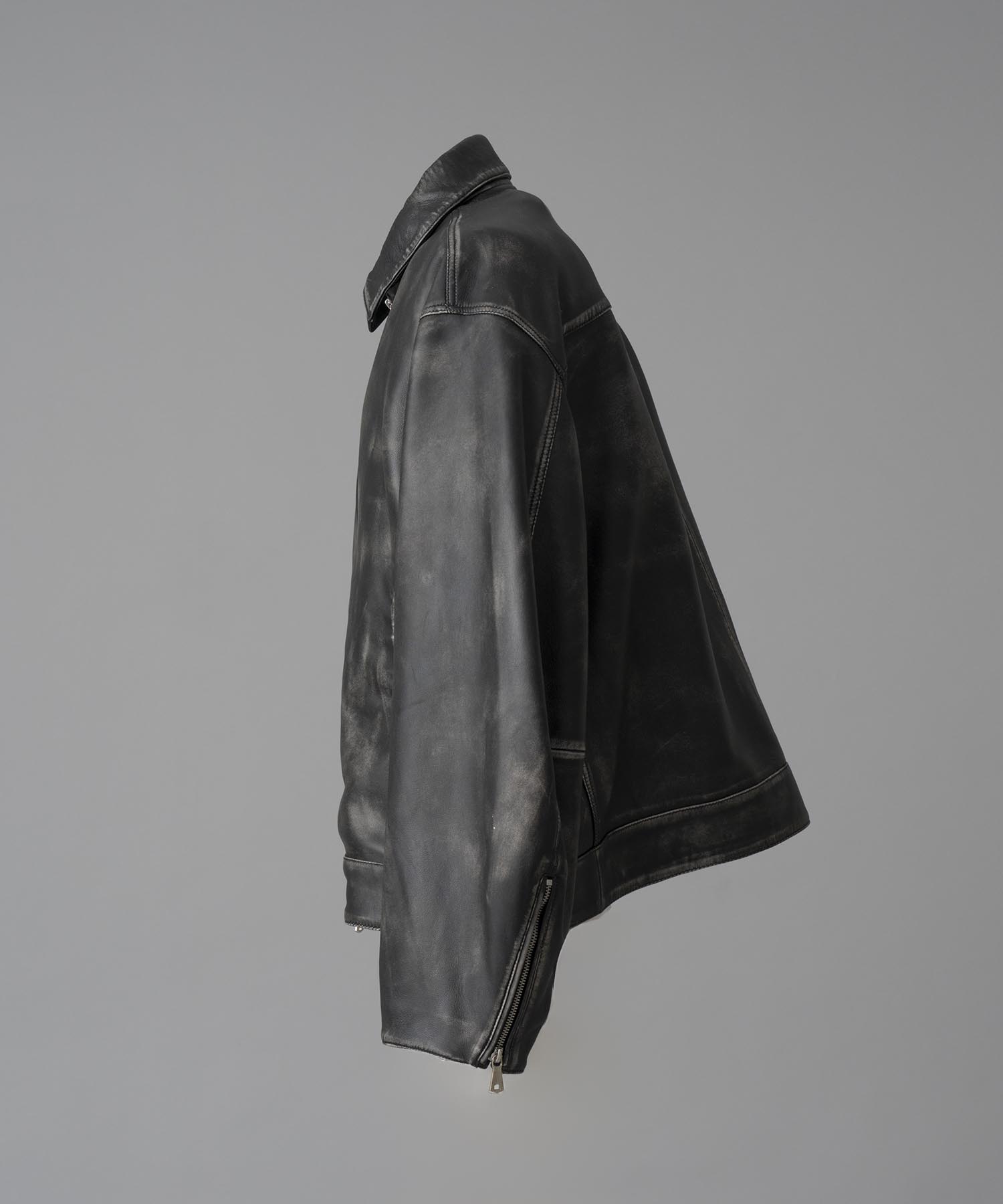 [24AW Pre-Order] Sheep Leather Prime-Over Single Rider Collaled Jacket