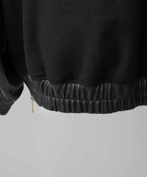 [25AW 사전 주문] 양 가죽 멜튼 콤비네이션 스타디움 재킷