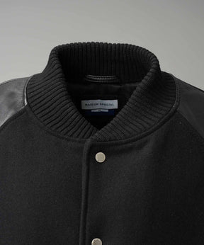 [25AW 사전 주문] 양 가죽 멜튼 콤비네이션 스타디움 재킷