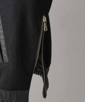 [25AW 사전 주문] 양 가죽 멜튼 콤비네이션 스타디움 재킷