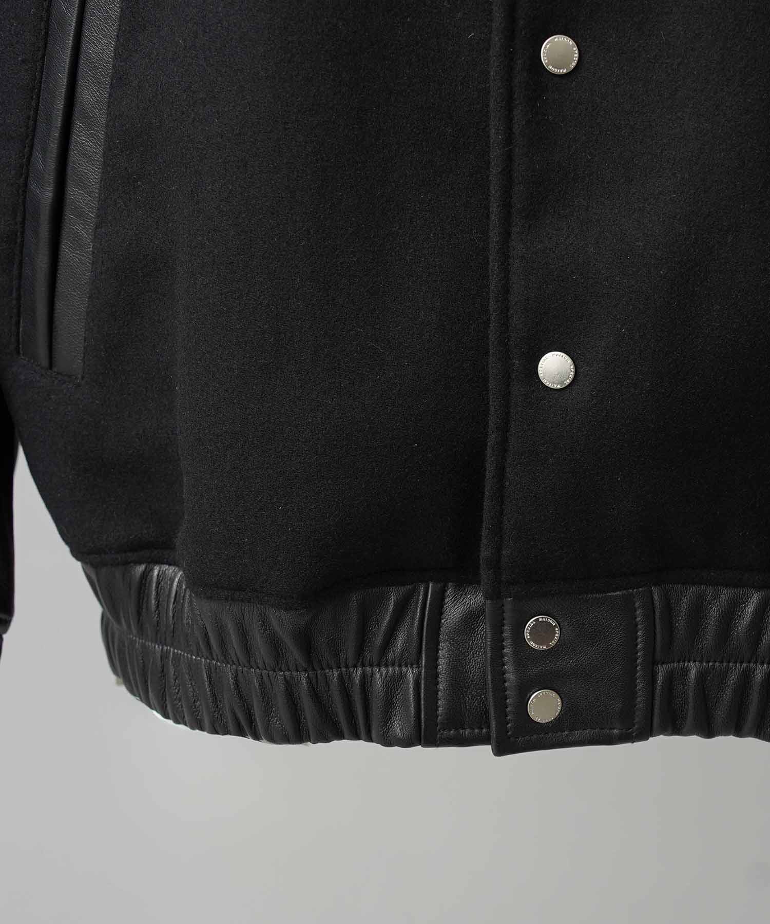 [25AW 사전 주문] 양 가죽 멜튼 콤비네이션 스타디움 재킷