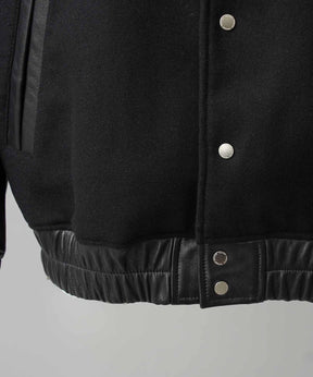 [25AW 사전 주문] 양 가죽 멜튼 콤비네이션 스타디움 재킷