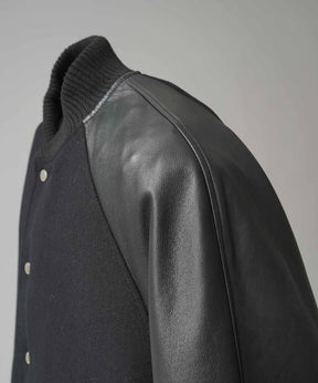 [25AW 사전 주문] 양 가죽 멜튼 콤비네이션 스타디움 재킷