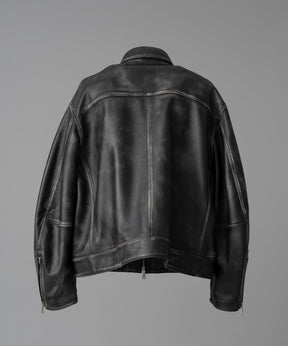 [24AW Pre-Order] Sheep Leather Prime-Over Single Rider Collaled Jacket