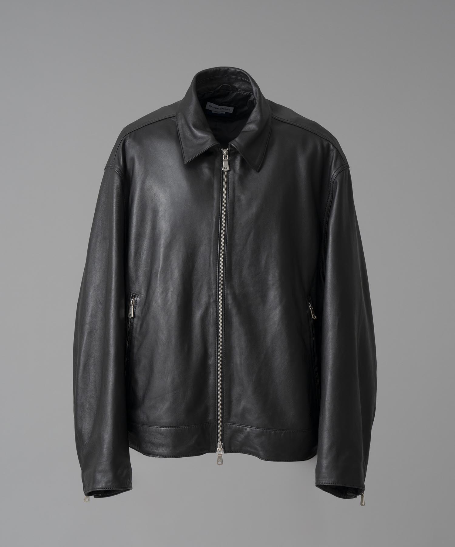 [24AW Pre-Order] Sheep Leather Prime-Over Single Rider Collaled Jacket