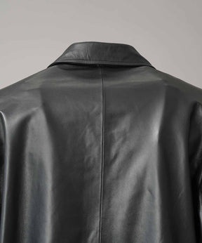 [25AW 사전 주문] 양 가죽은 정점에 정착 된 라펠 반 더블 테일러드 재킷