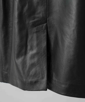 [25AW 사전 주문] 양 가죽은 정점에 정착 된 라펠 반 더블 테일러드 재킷