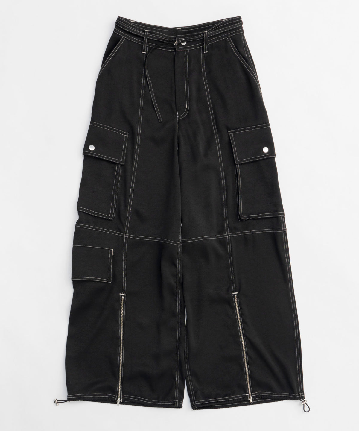 【25SPRING PRE-ORDER】Zip Design Satin Cargo Pants