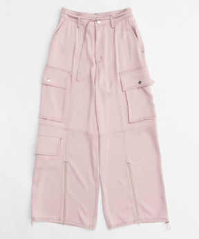 【25SPRING PRE-ORDER】Zip Design Satin Cargo Pants