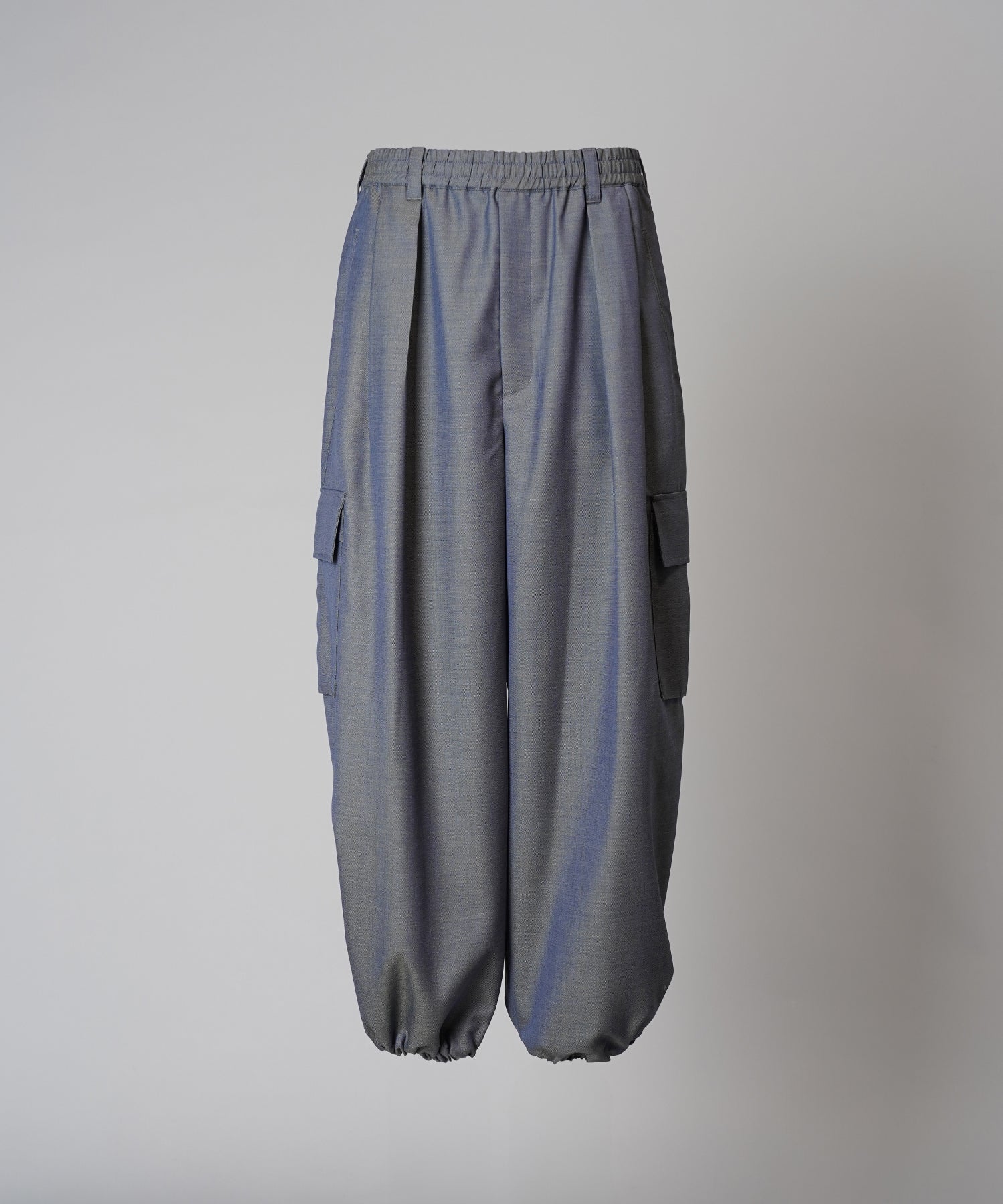 4 Colors Chambray Washable Wool Prime-Wide Cargo Pants