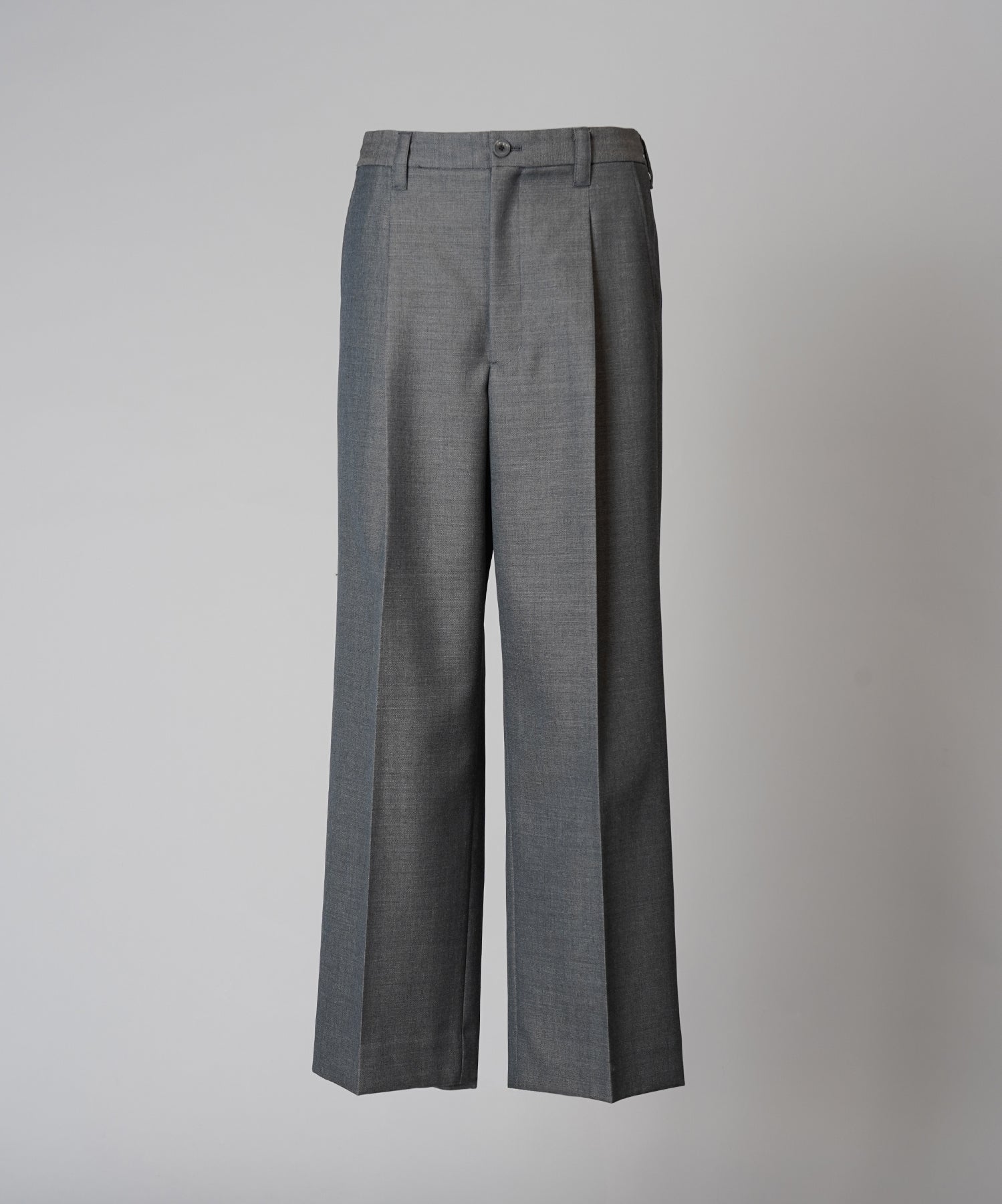 4 Colors Chambray Washable Wool Prime-Wide One Tuck Wide Pants