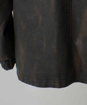 Artificial Leather Prime-Over Shirt Blouson