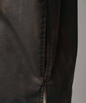 Artificial Leather Prime-Over Shirt Blouson