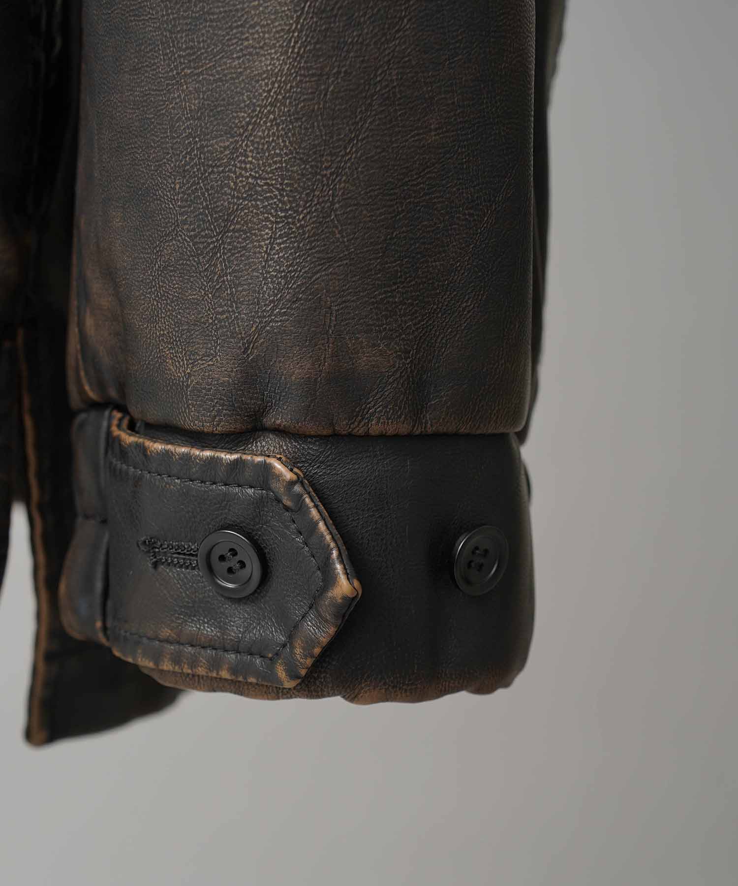 Artificial Leather Prime-Over Shirt Blouson