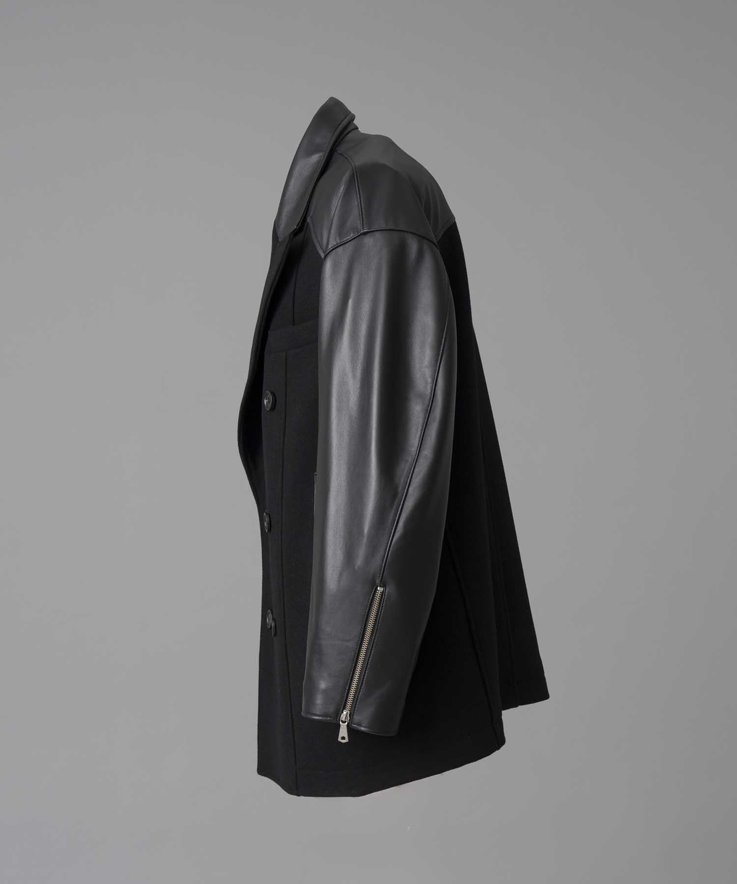 【24AW PRE-ORDER】Sheep Leather Prime-Over Pea Coat