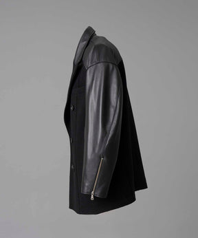 [24AW Pre-Order] Sheep Leather Prime-Over Pea Coat