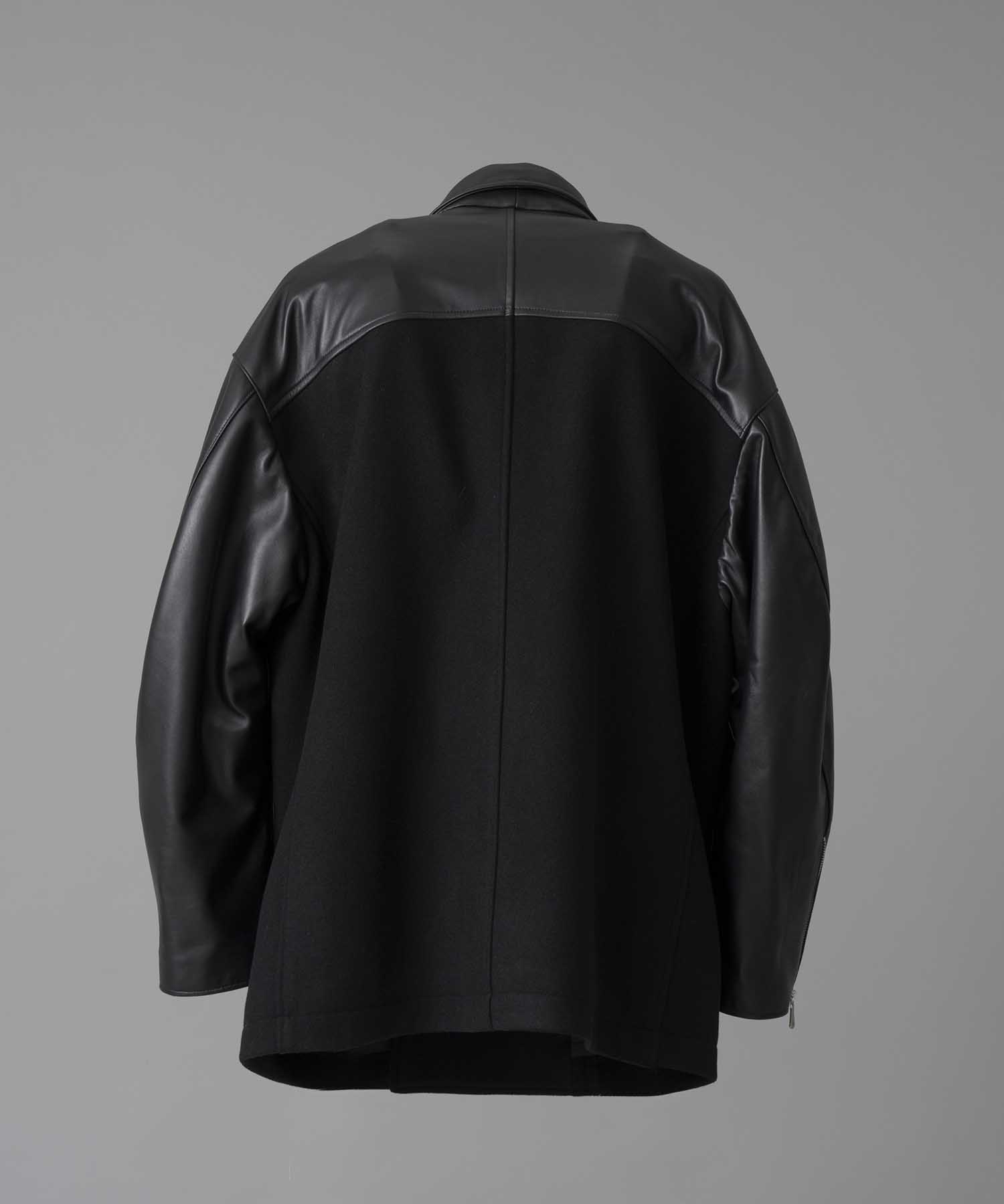 [24AW Pre-Order] Sheep Leather Prime-Over Pea Coat