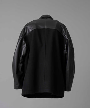 [24AW Pre-Order] Sheep Leather Prime-Over Pea Coat