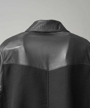 [25AW 사전 주문] 양 가죽 멜튼 콤비네이션 체스터 코트