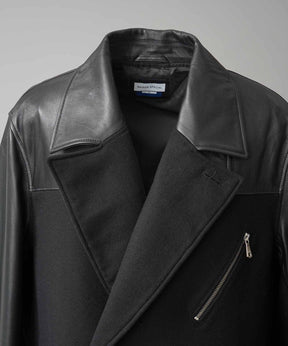 [25AW 사전 주문] 양 가죽 멜튼 콤비네이션 체스터 코트