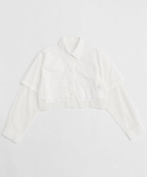 【25SPRING PRE-ORDER】Layered Sheer Fabric Short Length Shirt